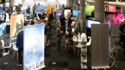 The conference's exhibition hall.